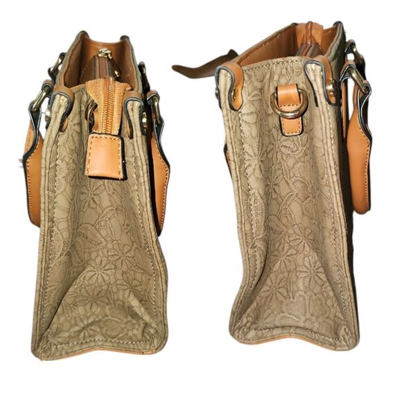 Elegant Brown Floral Handbag - Picture 4 of 7